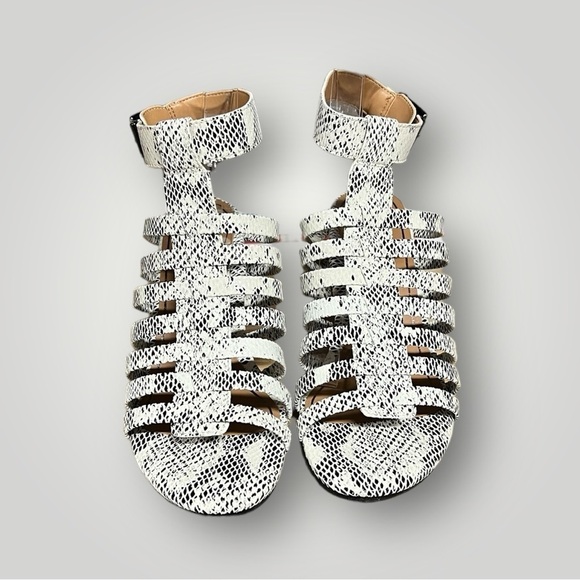 🌻NEW w/box Vionic Sami Black & White Snakeskin Leather Ankle Heels Size 9.5 - Picture 5 of 12